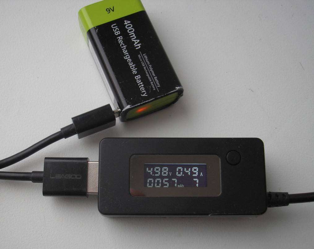 Banggood: Литиевый аккумулятор 9V 400mAh с USB-входом для зарядки