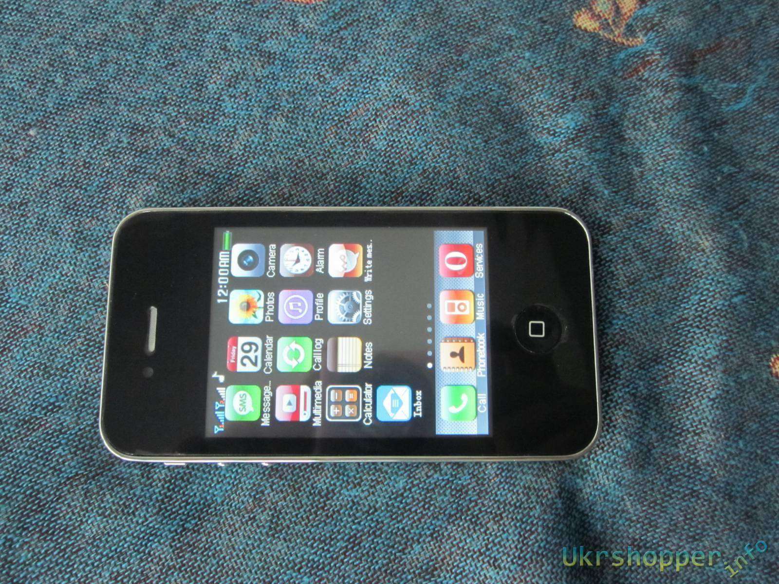 Другие: Дешевый телефон звонилка с закосом под Iphone 3.2 inch тачскрин