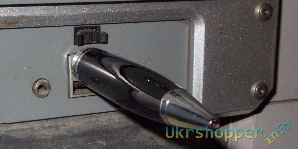 Tmart: Ручка-флешка на 32 Гб с фонариком, лазерной указкой и детектором валют