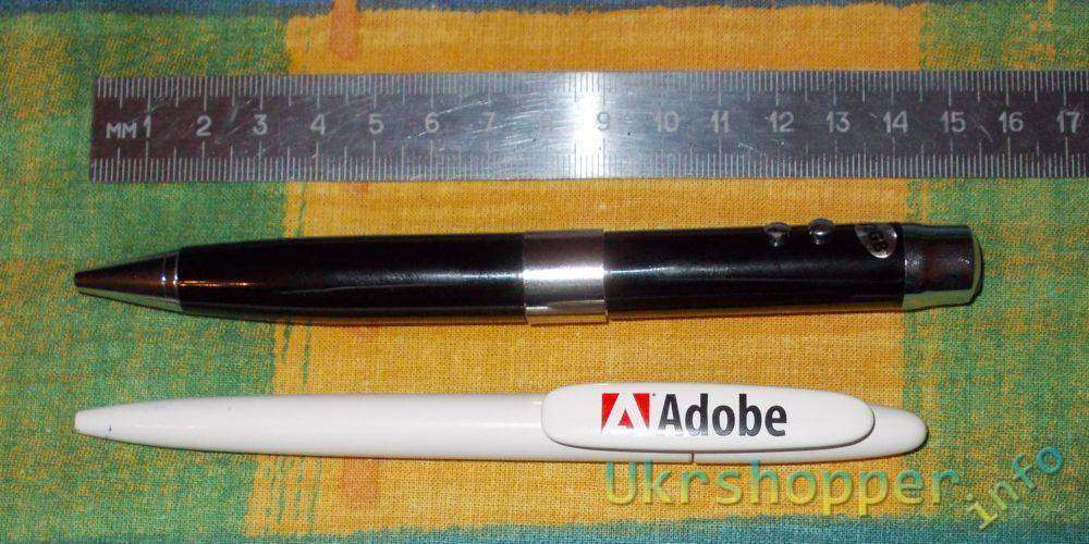 Tmart: Ручка-флешка на 32 Гб с фонариком, лазерной указкой и детектором валют