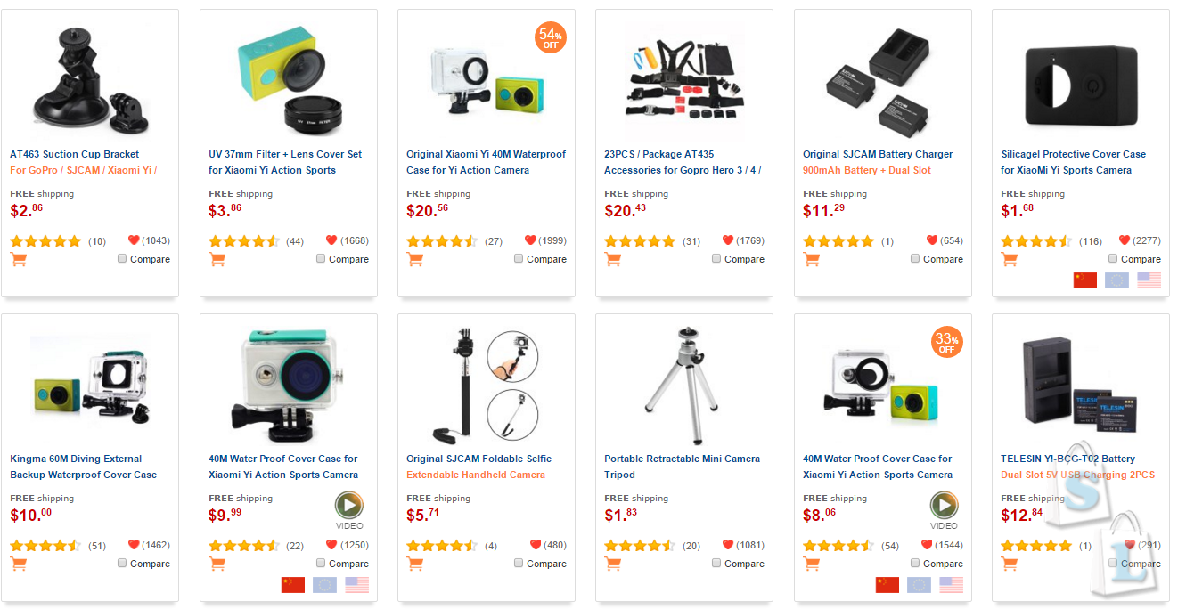 GearBest: Купон на экшен камеры аксессуары скидка 20% успей купить