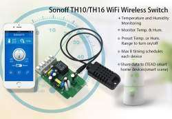 Управляемый по Wi-Fi выключатель (smart-переключатель) Sonoff TH16A с датчиком влажности AM2301 + просто smart-переключатель Sonoff RF с пультом (доп. опция)