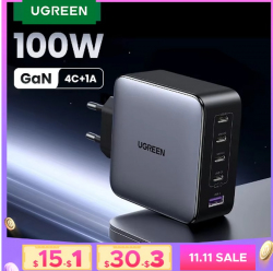 Обзор зарядного устройства UGREEN 100W GaN Charger с 5 портами: мощное и удобное решение для быстрой зарядки