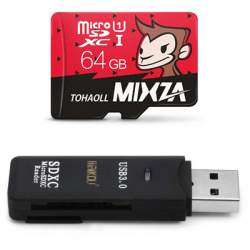 Карта Micro SD MIXZA TOHAOLL 64GB + Картридер Maikou MK300U  USB 3.0