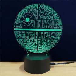 3D LED светильник по мотивам Звездный Войн - звезда смерти