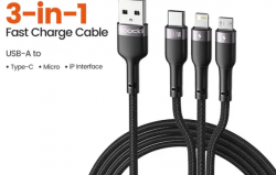 Toocki 3 in 1 USB Cable: Универсальная Зарядка для Вашей Техники!