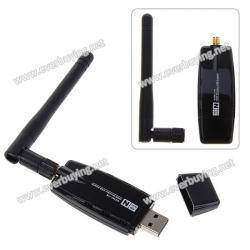 SL-1504N Wireless USB 2.0 300Mbps 802.11N Network Adapter with Antenna in High Quality - Black